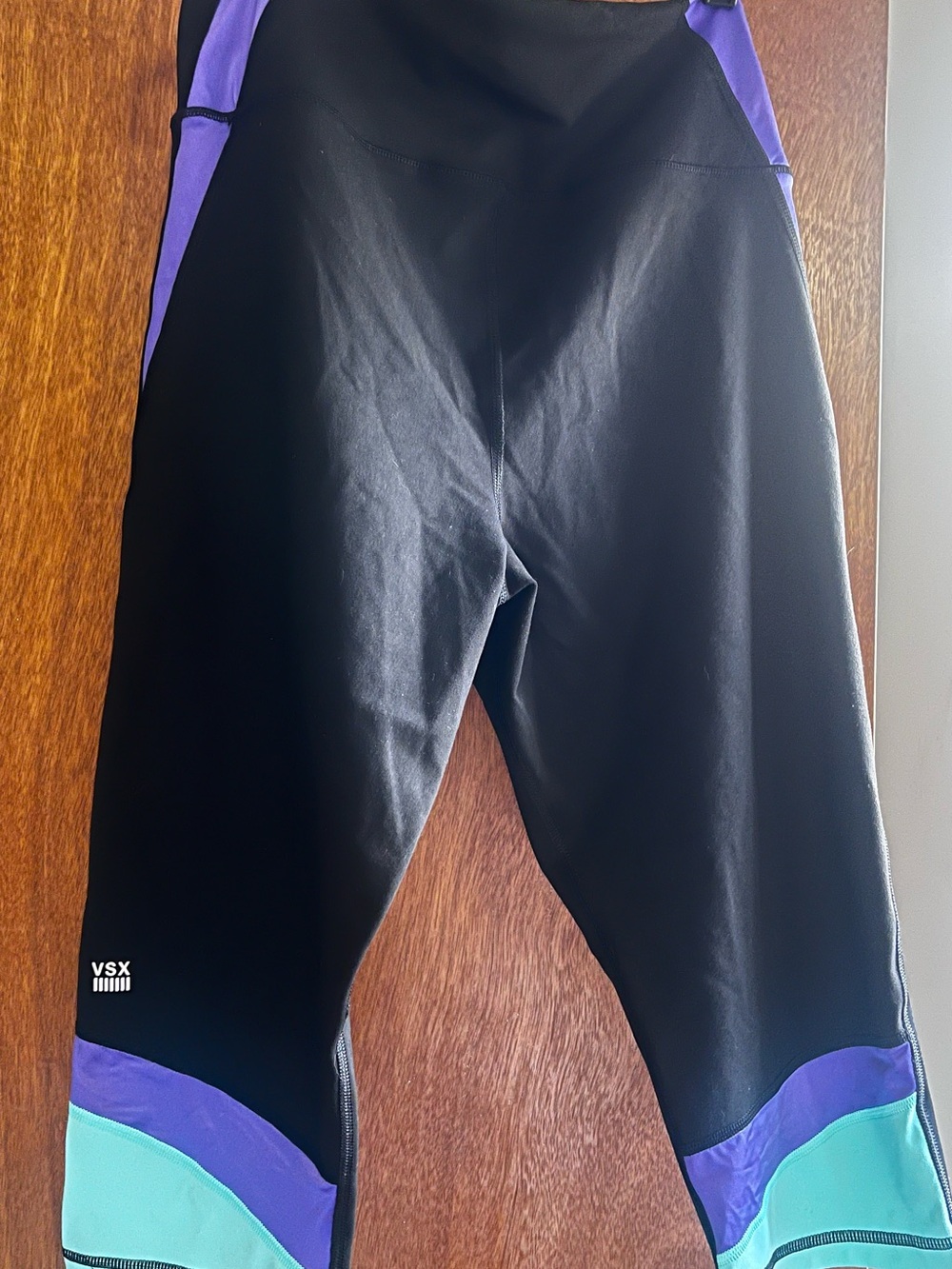 Victoria's Secret VXS Sport Workout Leggins with Purple and Teal Accents